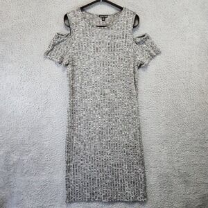 Love Ari Cold Shoulder Dress Heather Gray Womens Size 2X Casual Feminine